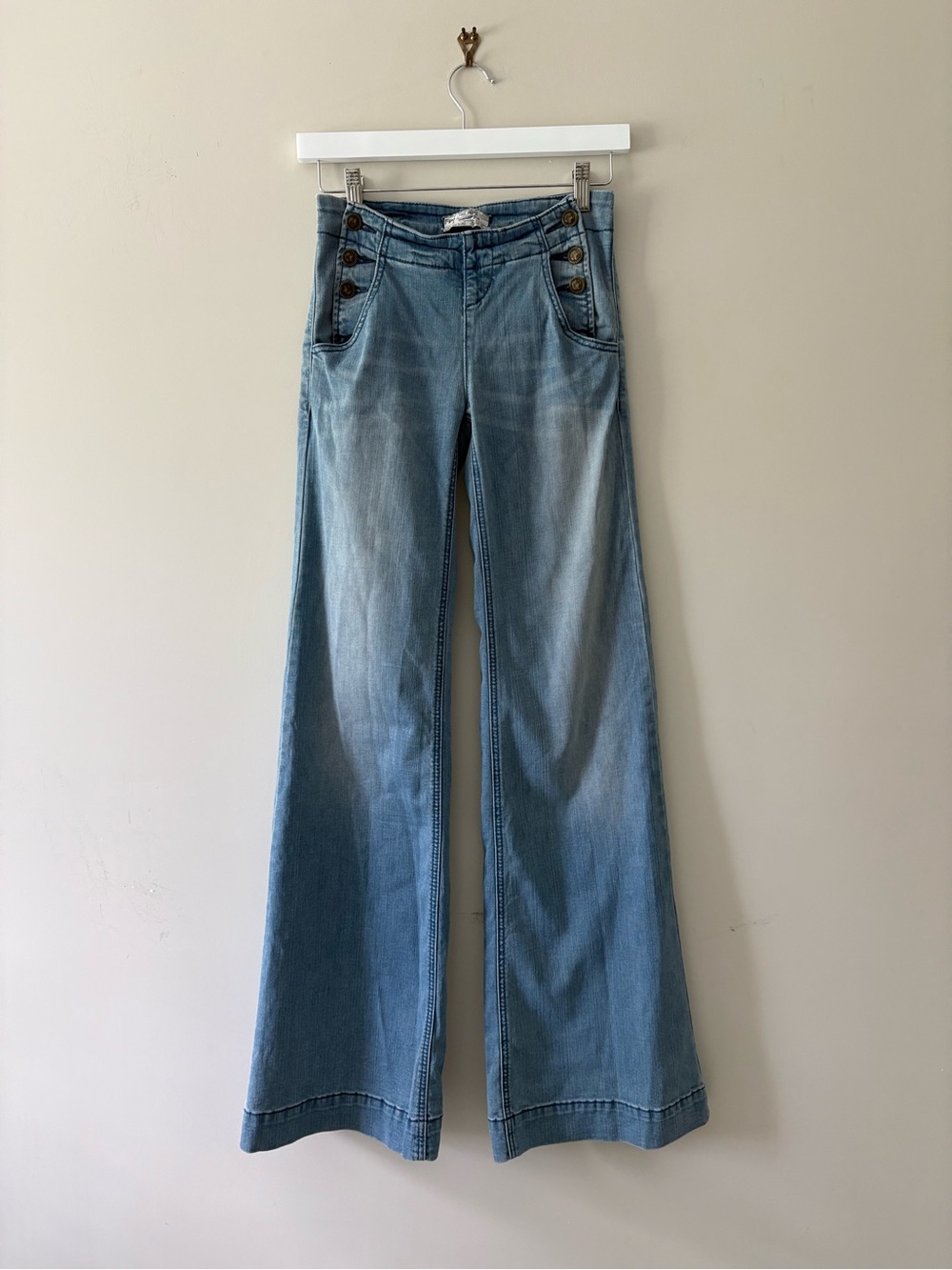Free People Sailor Low Rise Wide Leg Jeans
